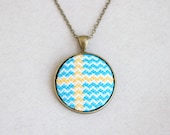 Cross stitch necklace Sweden flag - patriotic