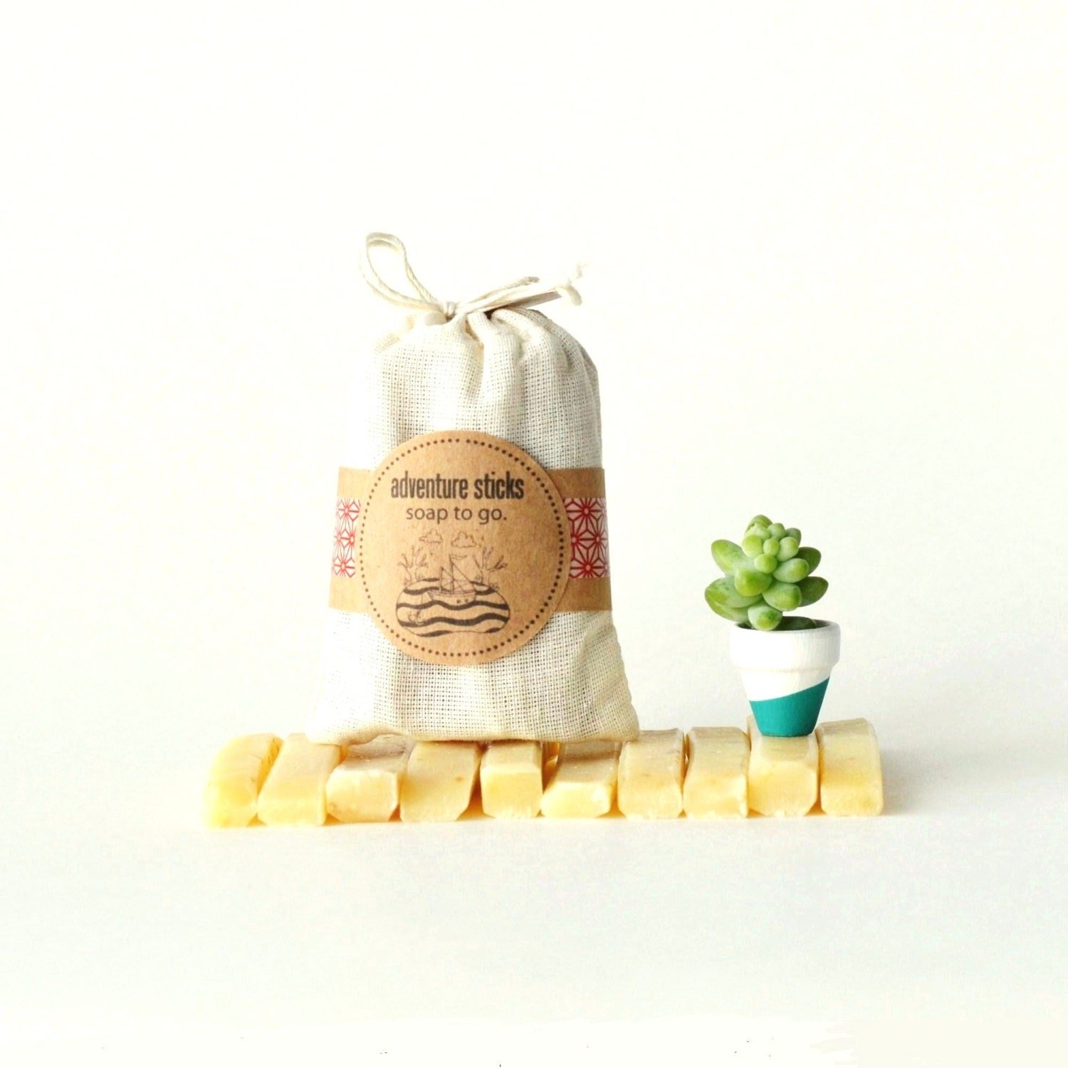 JUNE SALE - Soap to Go - Sweet Orange Cornmeal Travel Size Soap Sticks - Soap for your next Adventure