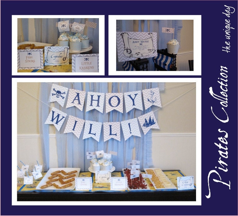 PRINTABLE PARTY COLLECTION - Pirates Birthday Collection - the unique day Il_570xn