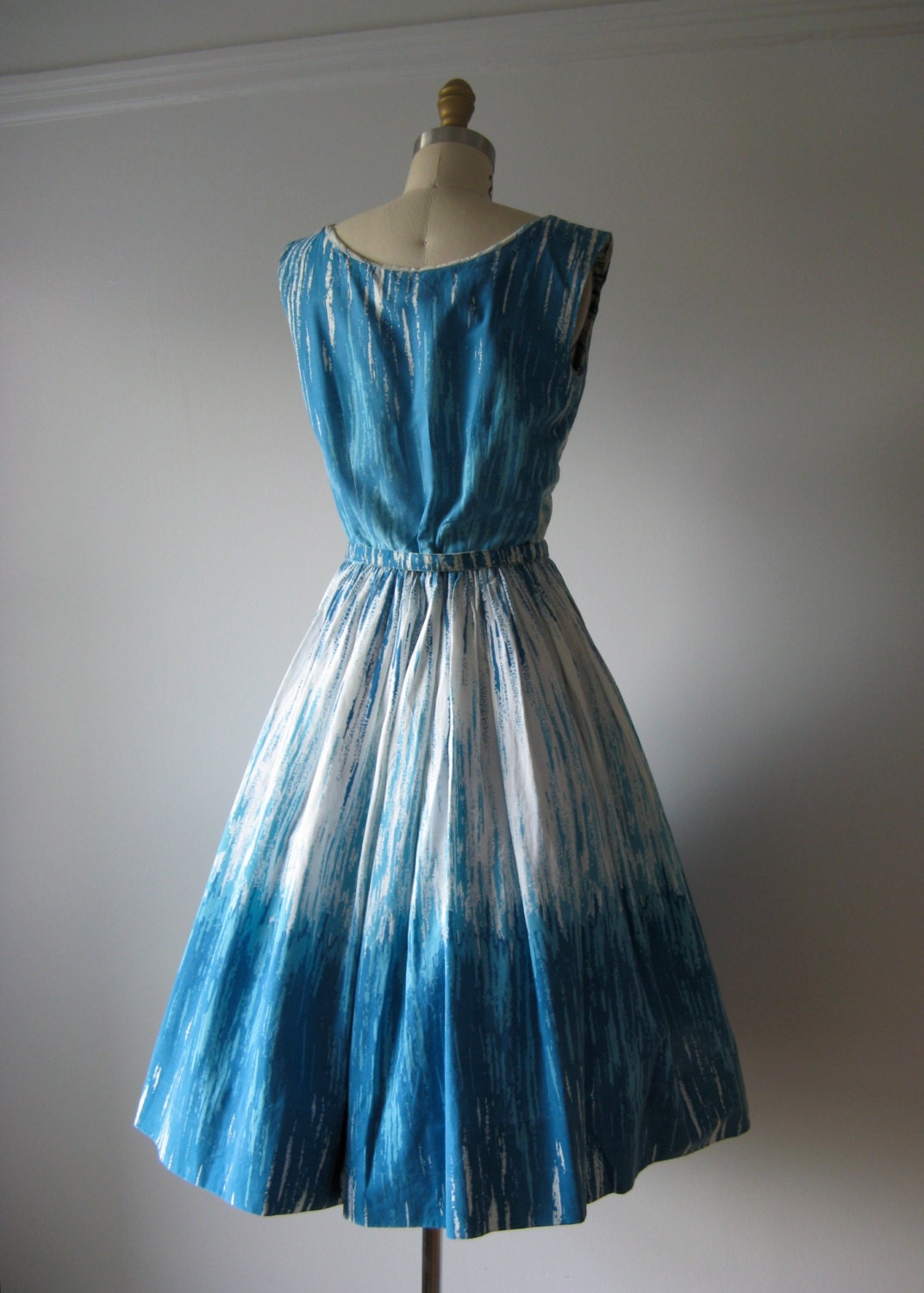 vintage 1950s dress / 50s dress / Blue Skies