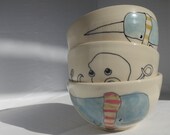 Whale, Narwhal and Octopus Dessert Bowls - Set of Three Sea Creatures - Made to Order