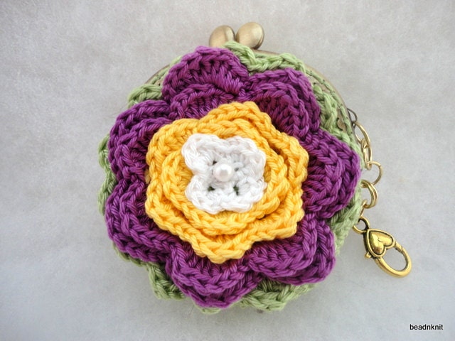 Floral Crochet Coin Purse