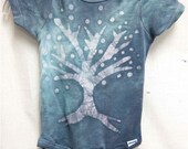 12 month tree batik onesie