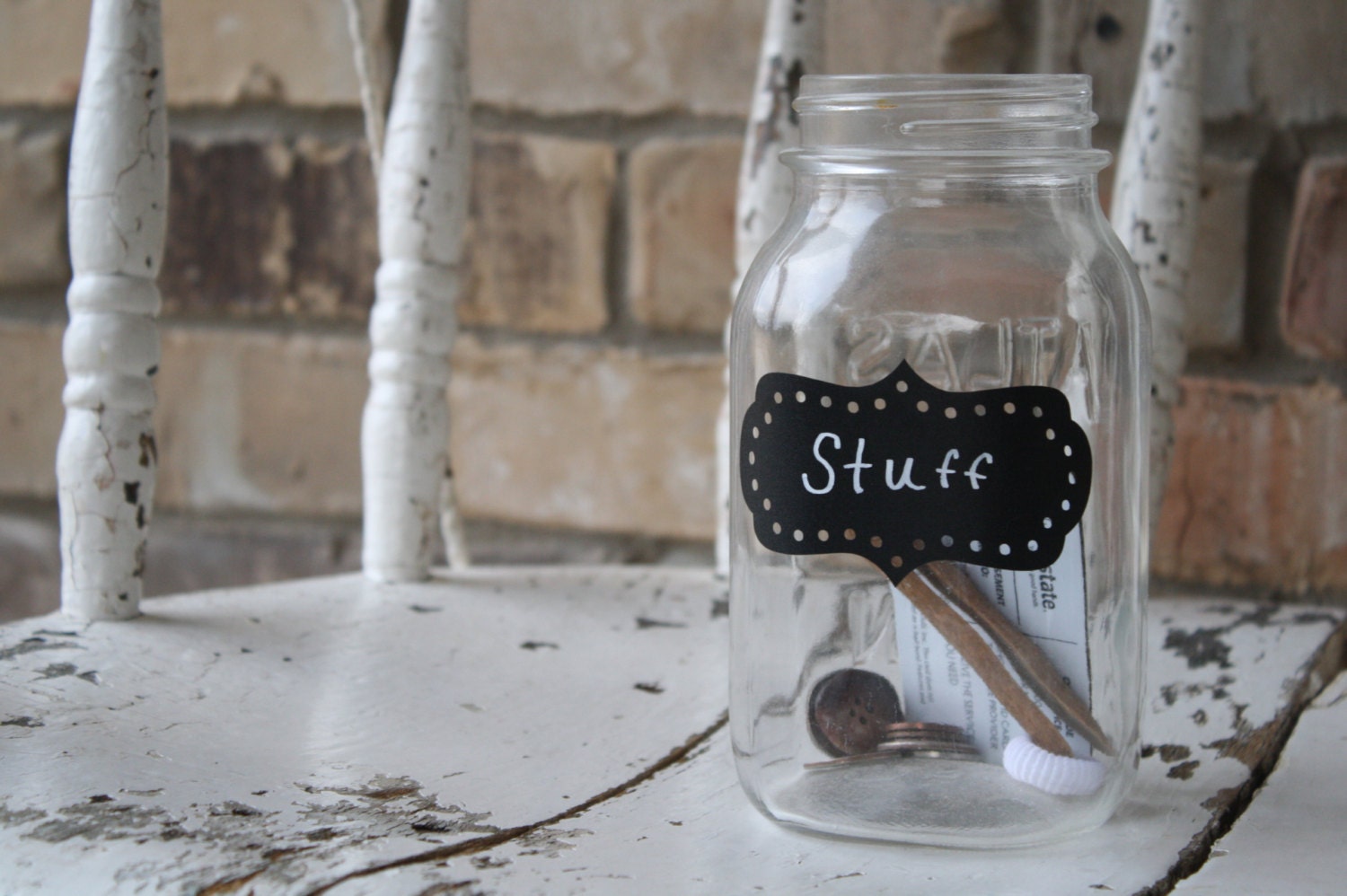 Set of 4 Detailed Ornate Reusable Vinyl Chalkboard Tags in Black