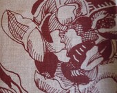 Linen Tea Towel with Scarlet Peony Image