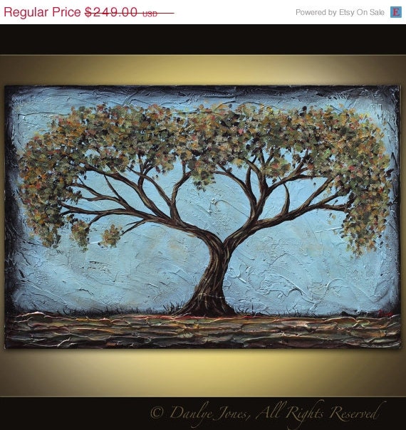 Cypress Tree original acrylic painting on canvas