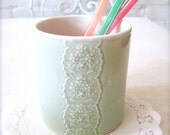 Pale Green Porcelain Lace Tumbler-Hideminy Lace Series