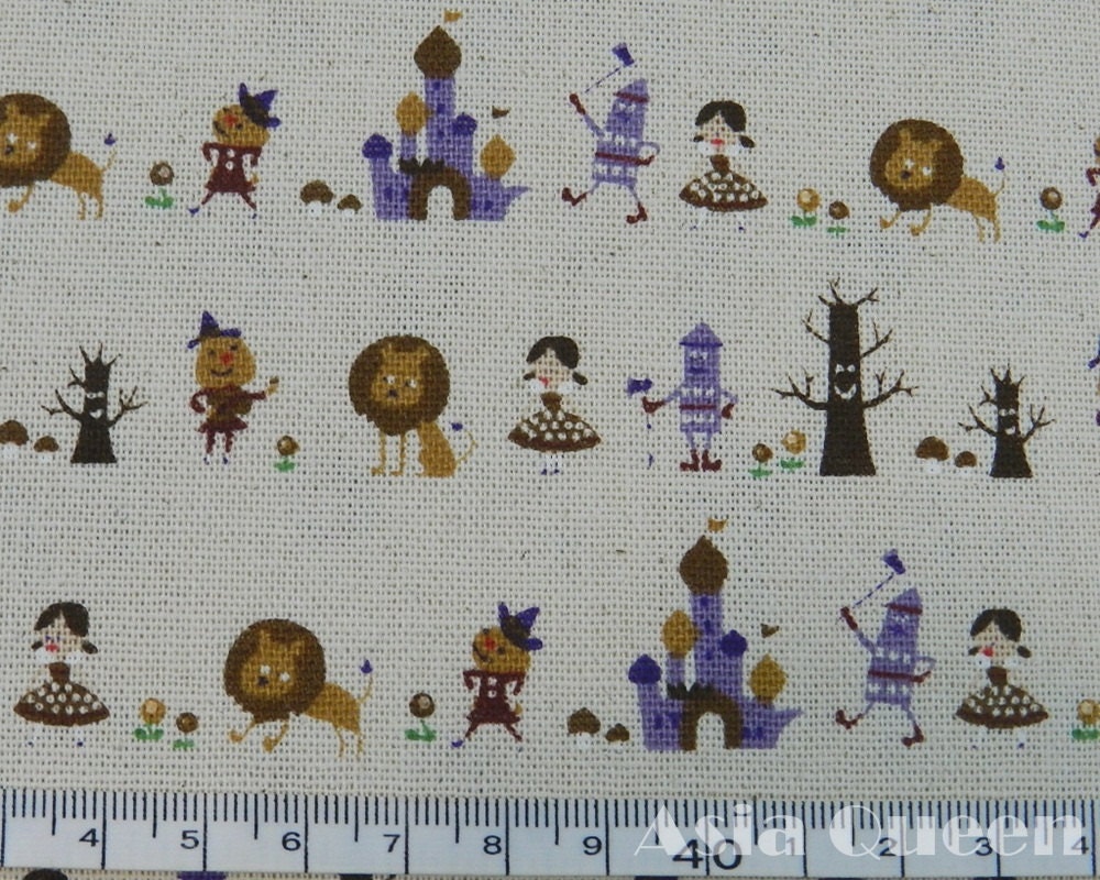 The Wizard of Oz - purple - half yard - cotton linen - 2 colors to choose