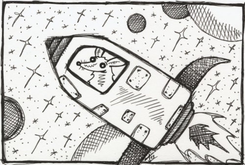 Original Drawing Spaceship