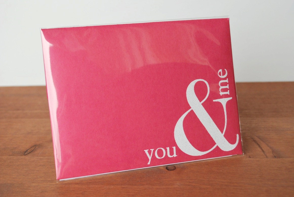dark pink envelope single: you and me valentine