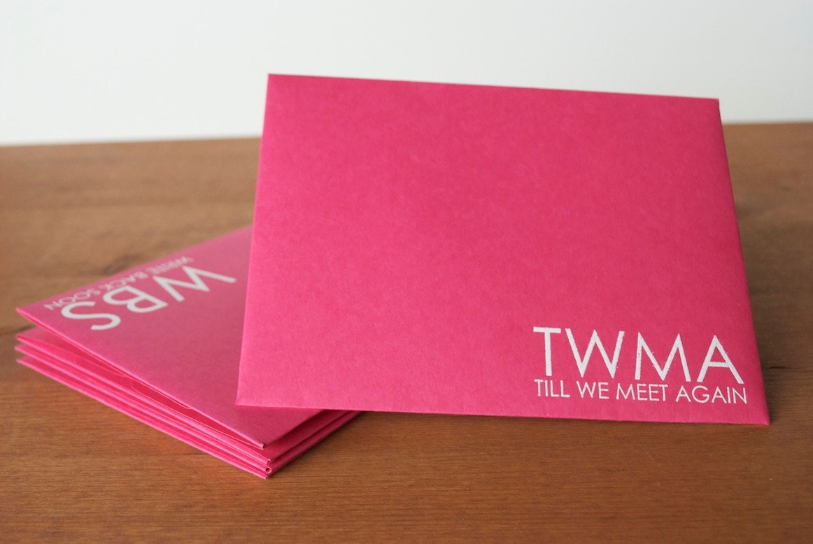 pink envelopes set of five: acronyms text messages variety pack
