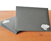 grey envelopes set of five: rabbit bunny hare