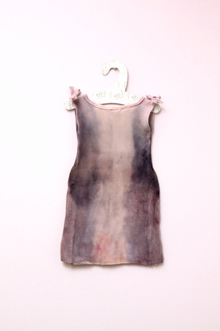 Purple Logwood Organic Cotton Baby Dress Naturally Dyed 9 to 18mths