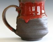 Twisted Red Coffee Mug, handmade ceramic cup, tea cup, coffee cup