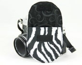 Lens Cap Pocket for DSLR Camera Strap - 67mm - Zebra - Ready to Ship