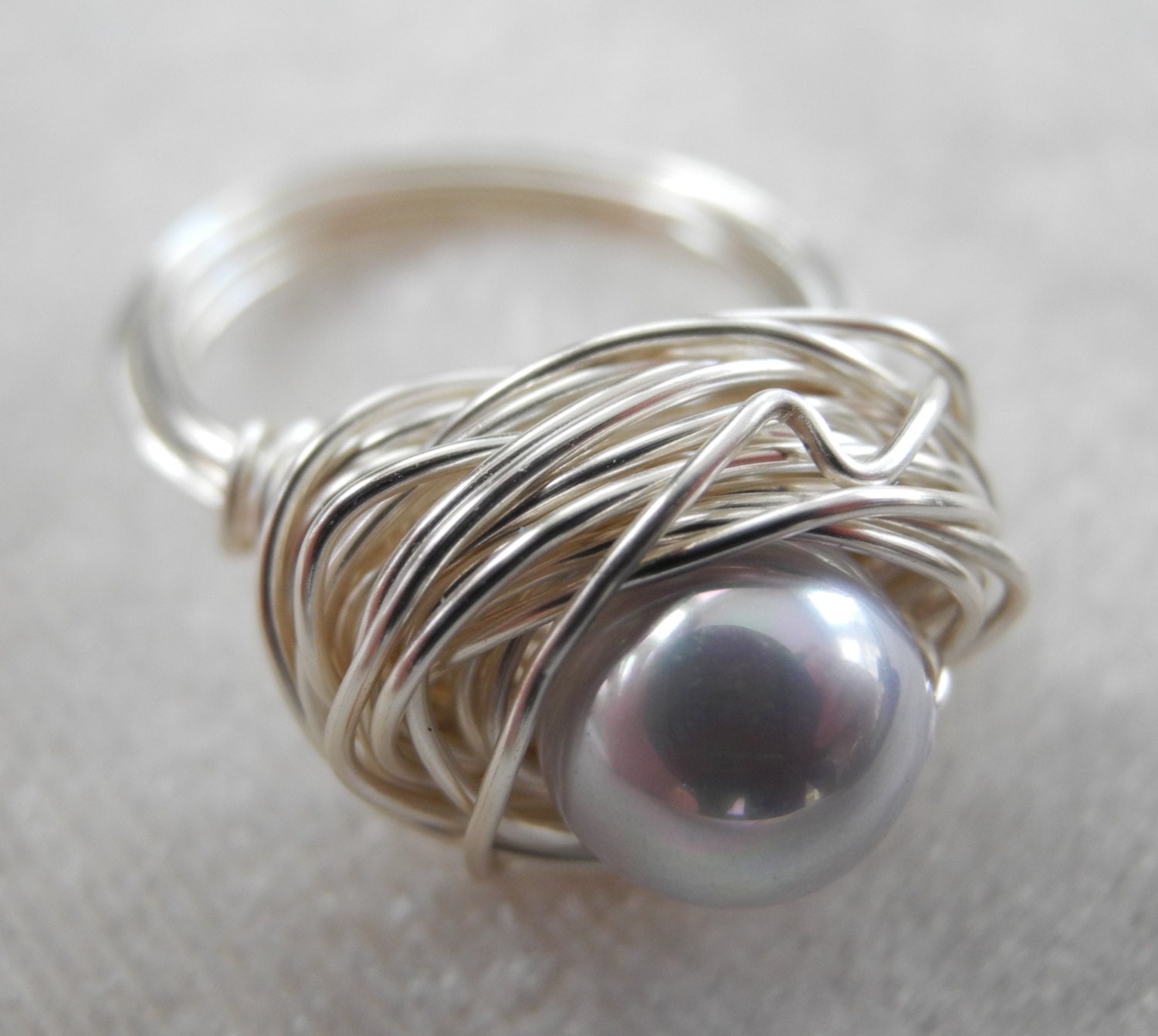 Bird Nest Ring in Light Lavender
