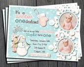 Winter ONEderland Birthday Invitation - FREE Thank You Card included Il_170x135