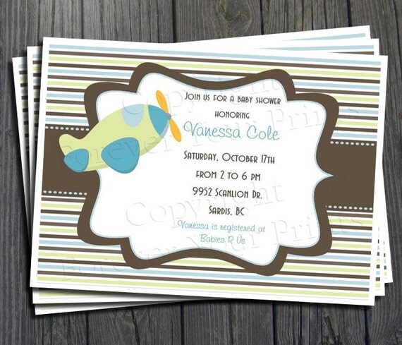 Baby Boy Shower Invitation - FREE Thank You Card included Il_570xn