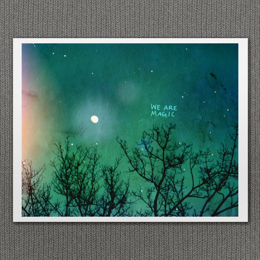 We Are Magic 16x20 / Landscape Nature Photo, LARGE Custom Wedding Poster, Valentines, Anniversary, Romantic Decor, Fantasy, Night Sky, Stars