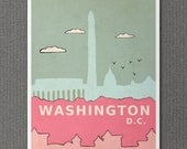 Washington D.C. in Pink 16x20 / Nursery Decor, LARGE Art Poster, Nations Capital, Skyline, Typography Print, Giclee, Travel Theme, Digital