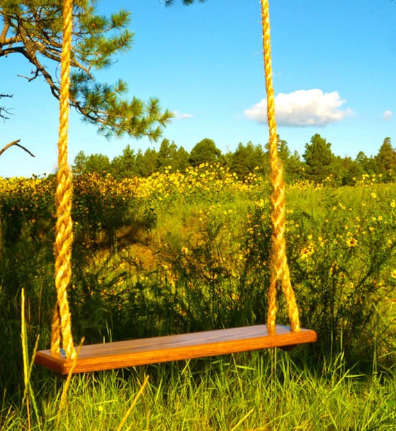 Wood Rope Tree Swing - Garden Swing - 15 ft