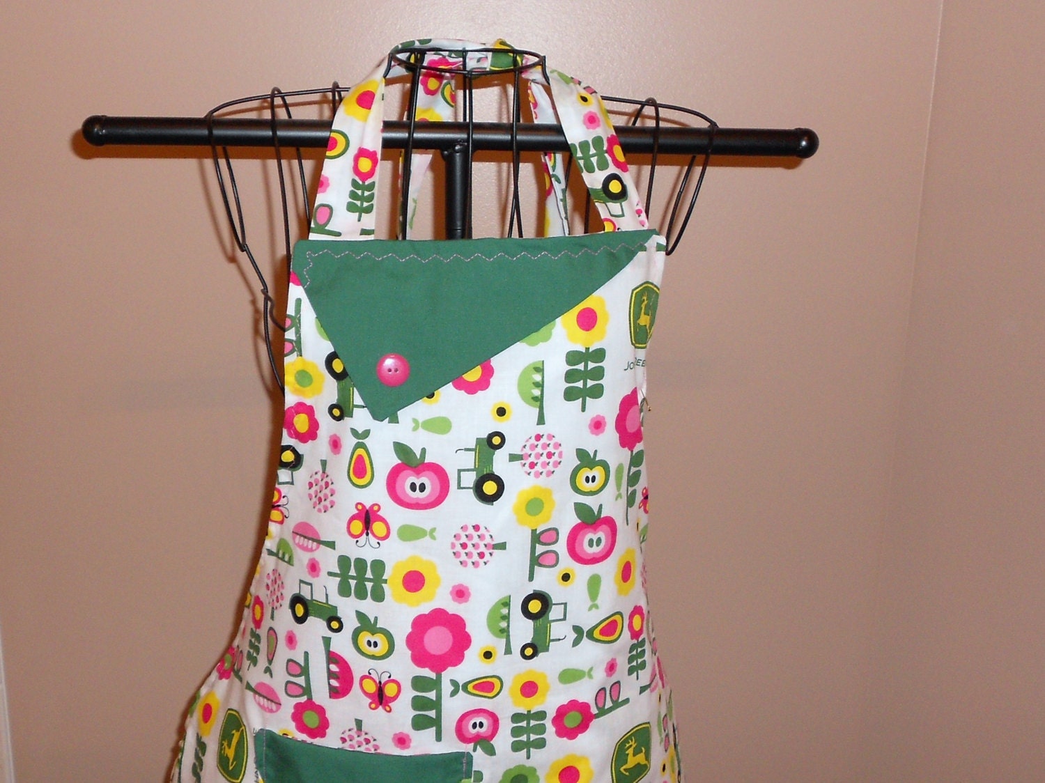 John Deere Tractors and Butterflies Apron
