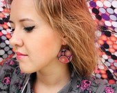 Paisley earrings -  purple earrings, red earrings, ornament jewelry print, black, gift idea for her - made to order