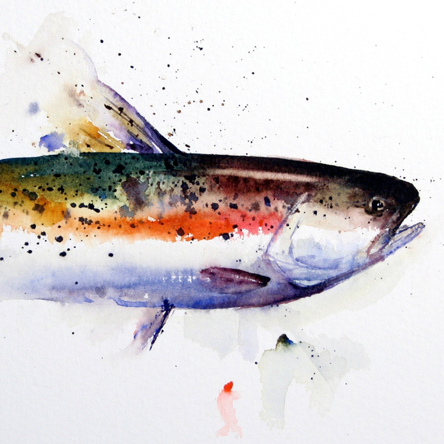 RAINBOW TROUT Original Watercolor Painting by Dean Crouser
