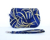 Small Cobalt Clutch with Wrist Strap by waterpath