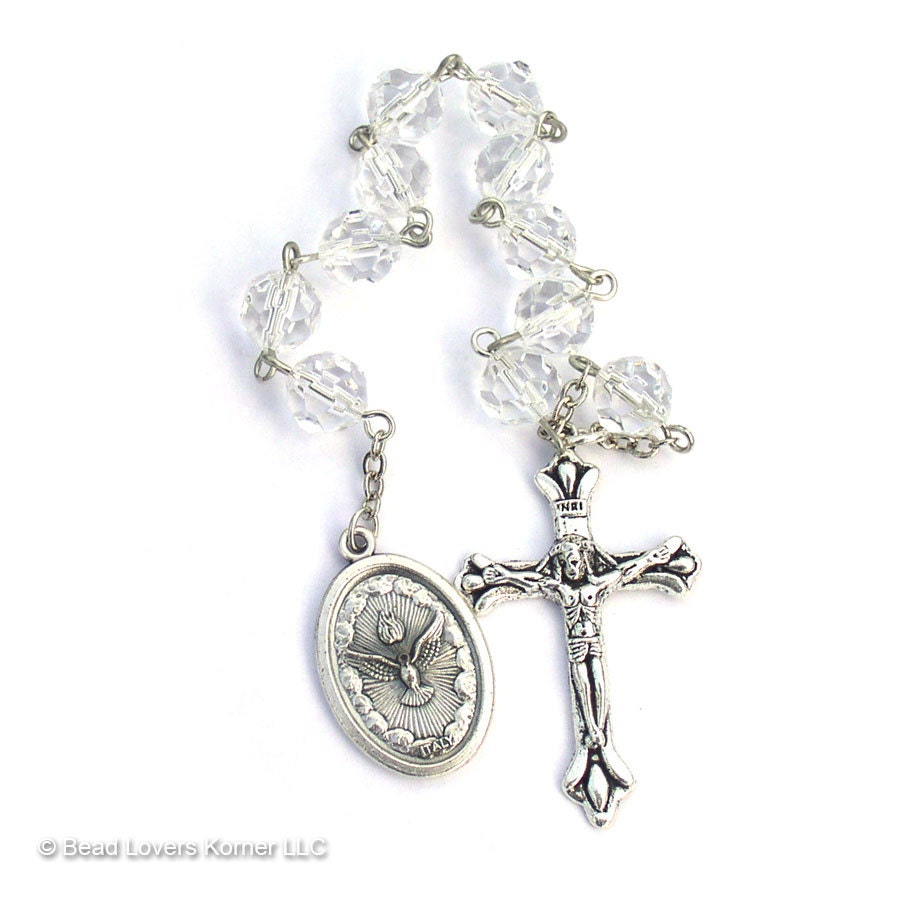 Clear Swarovski Crystal Holy Spirit Chaplet
