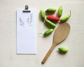 Printable Set of THREE Note Sheets - Ink Illustration - Herbs