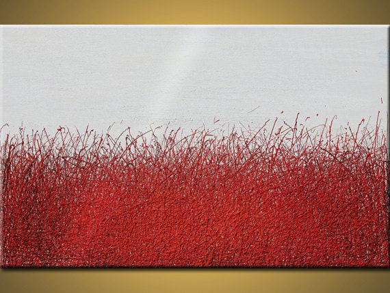 Abstract painting Original Painting   Landscape painting Textured  Modern Abstract coral  layered overlap painting on canvas red  Abstract