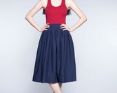 Navy Blue Woolen Skirt by Mrs Pomeranz