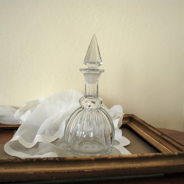 Antique Liquor Wine Decanter Crystal Cut Glass 1920s Vintage