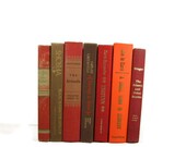 Orange Wine Brown Decorative Books, Vintage Photo Props, Vintage Wedding Decor