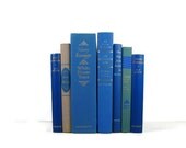 Blue and Tan Vintage  Books for vintage home design , wedding decor, and vintage photo prop