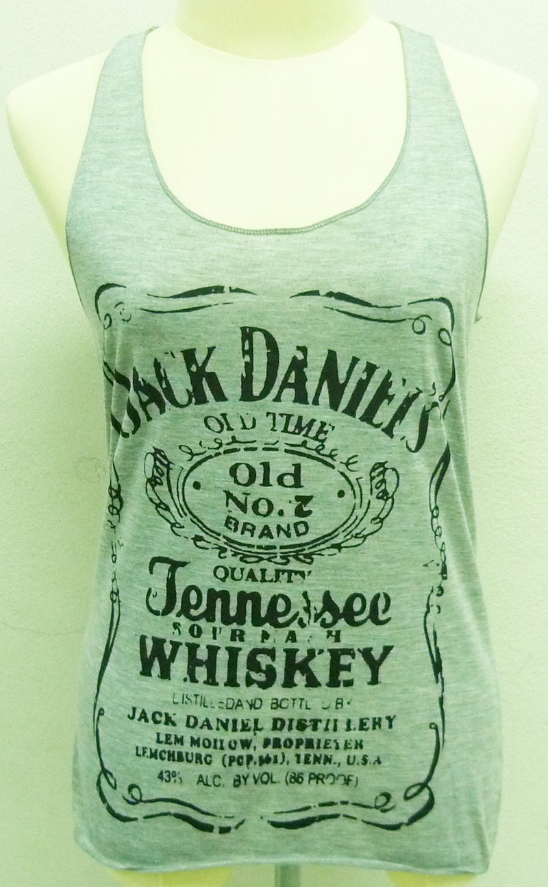Light grey Jack Daniels whiskey sign Tank top size S/M polyester cotton blend singlet top for women