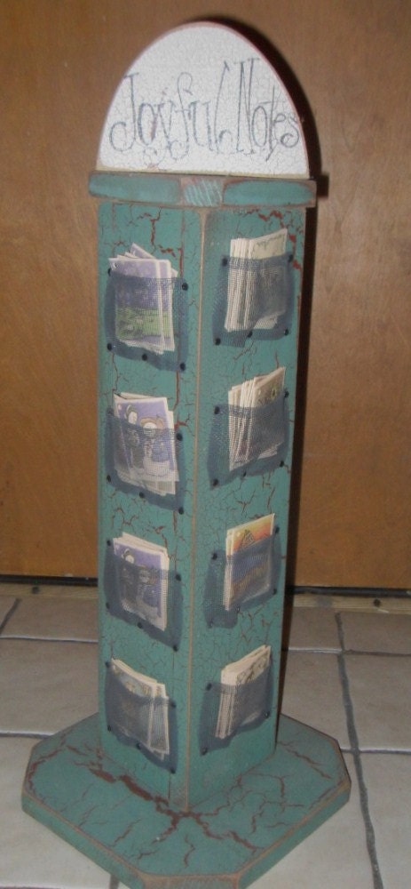 Handmade Joyful Notes Display Rack With Cards