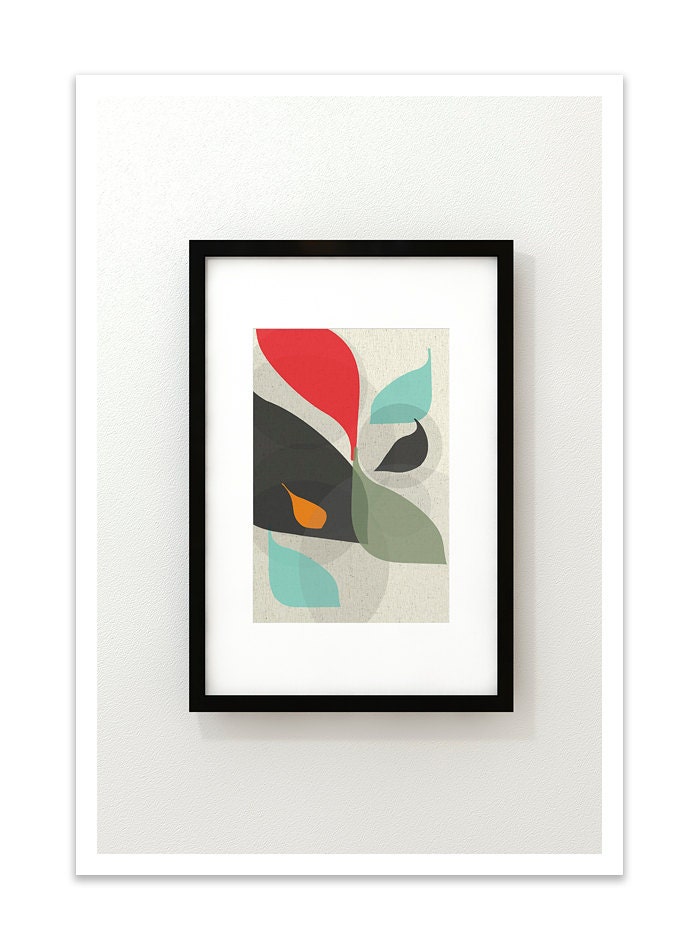 FLOW no.24 - Giclee Print - Mid Century Modern Danish Modern Style Minimalist Modernist Eames Abstract
