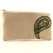 Ready to Ship: Embroidered/ Emerald Green/Zipper Pouch/Clutch Pouch/Paisley/Gift Idea