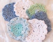 100% Cotton Hand Crocheted Facial Scrubbies, Eco-Friendly, Cleansing