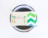 chevron wedding purse, personalized bridesmaid gift, modern wedding, blue and green geometric, MADE TO ORDER by mamableudesigns