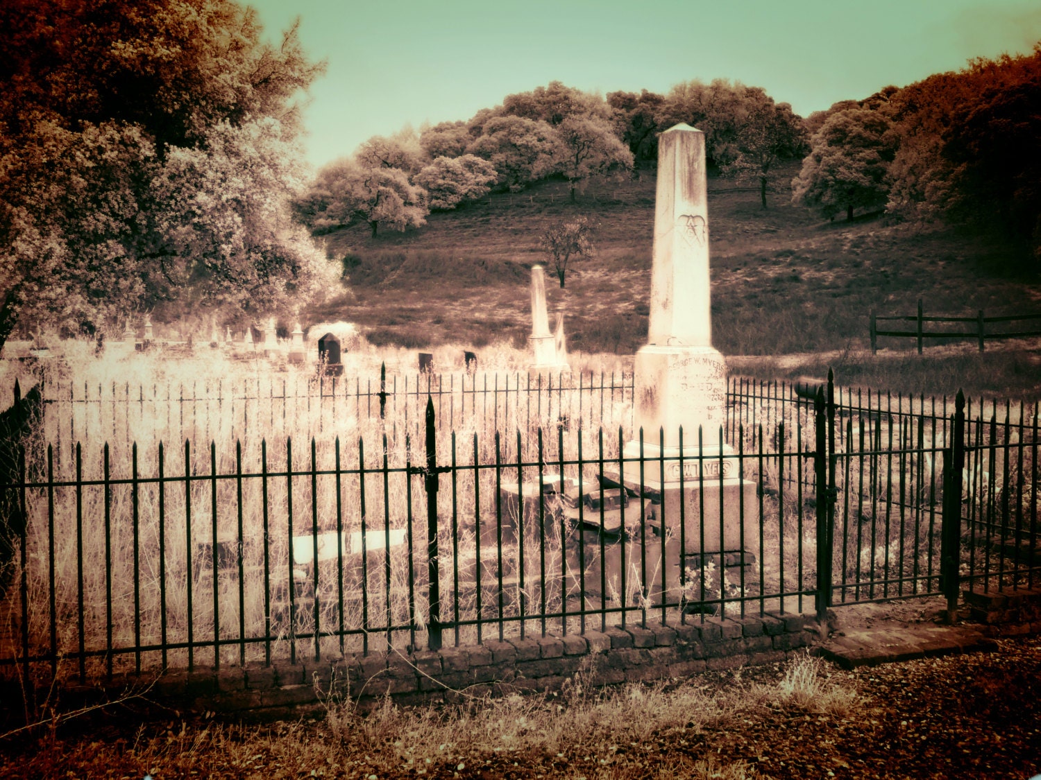 Infrared photographic print 8x10 on metallic paper-City of the Dead