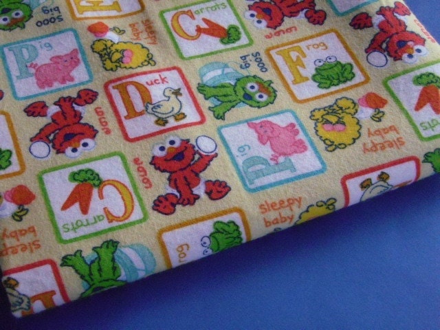 Flannel Receiving Blanket - Sesame Street Babies ABC's - Great Baby Shower Gift