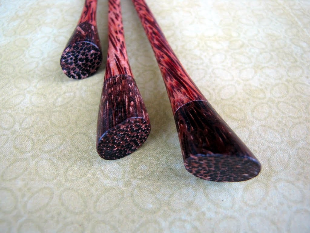 Bali Kayu Seseh Coconut Wood Hairsticks Set of 3