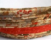 Rustic Dog Bed,  Handmade Flannel Cat Bed, Cozy Pet Bed, Fabric Basket,hand wrapped and coiled fabric