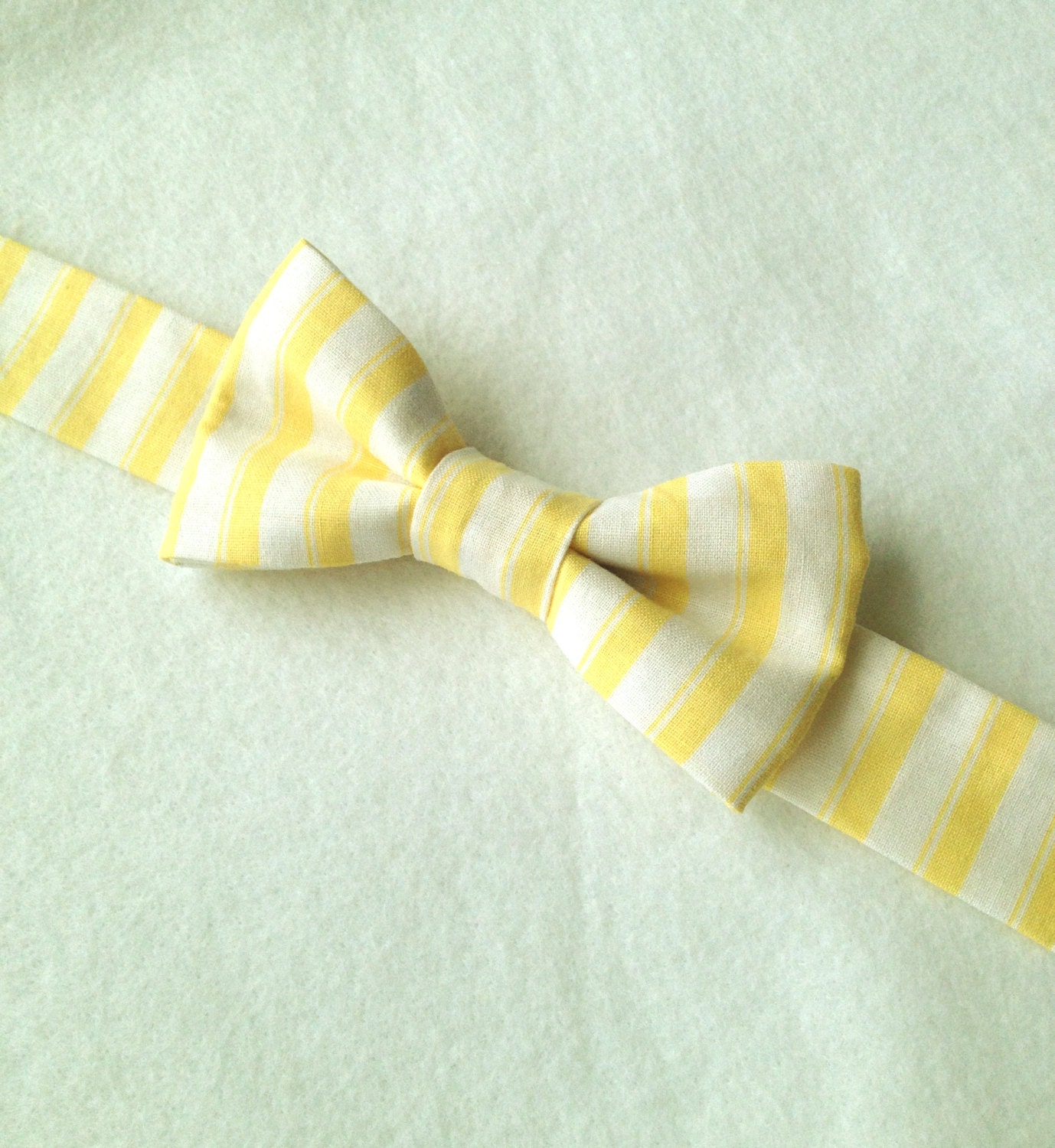 Boys Bow Tie in Yellow Stripes -  Perfect for Special Occassion, Easter and Weddings