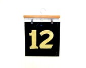Vintage Metal 14 x 14 Number Twelve Sign from Tobacco Auction Barn