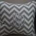 Gray & White Chevron 20" Pillow Cover with Monogram