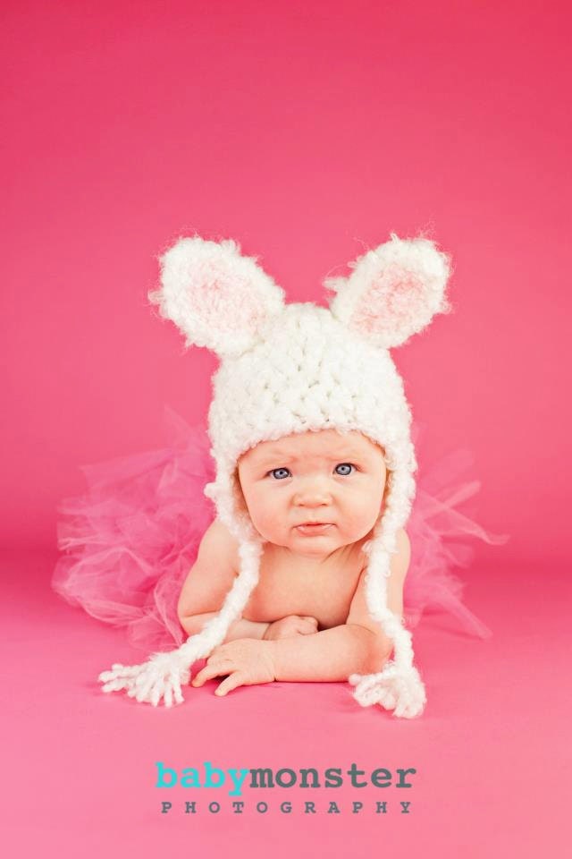 Newborn -Bunny  Hat - Baby Bunny Hat  - Baby Bunny Hat - by JoJosBootique
